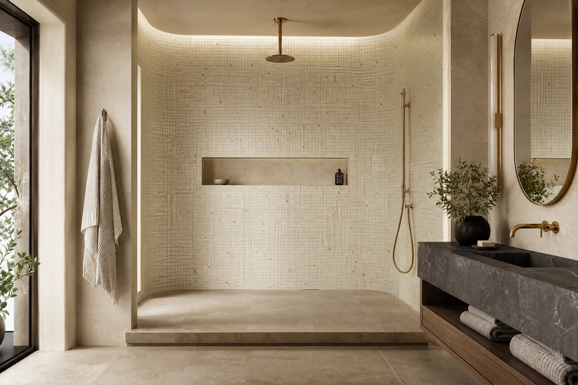 Luxury tiled bathroom