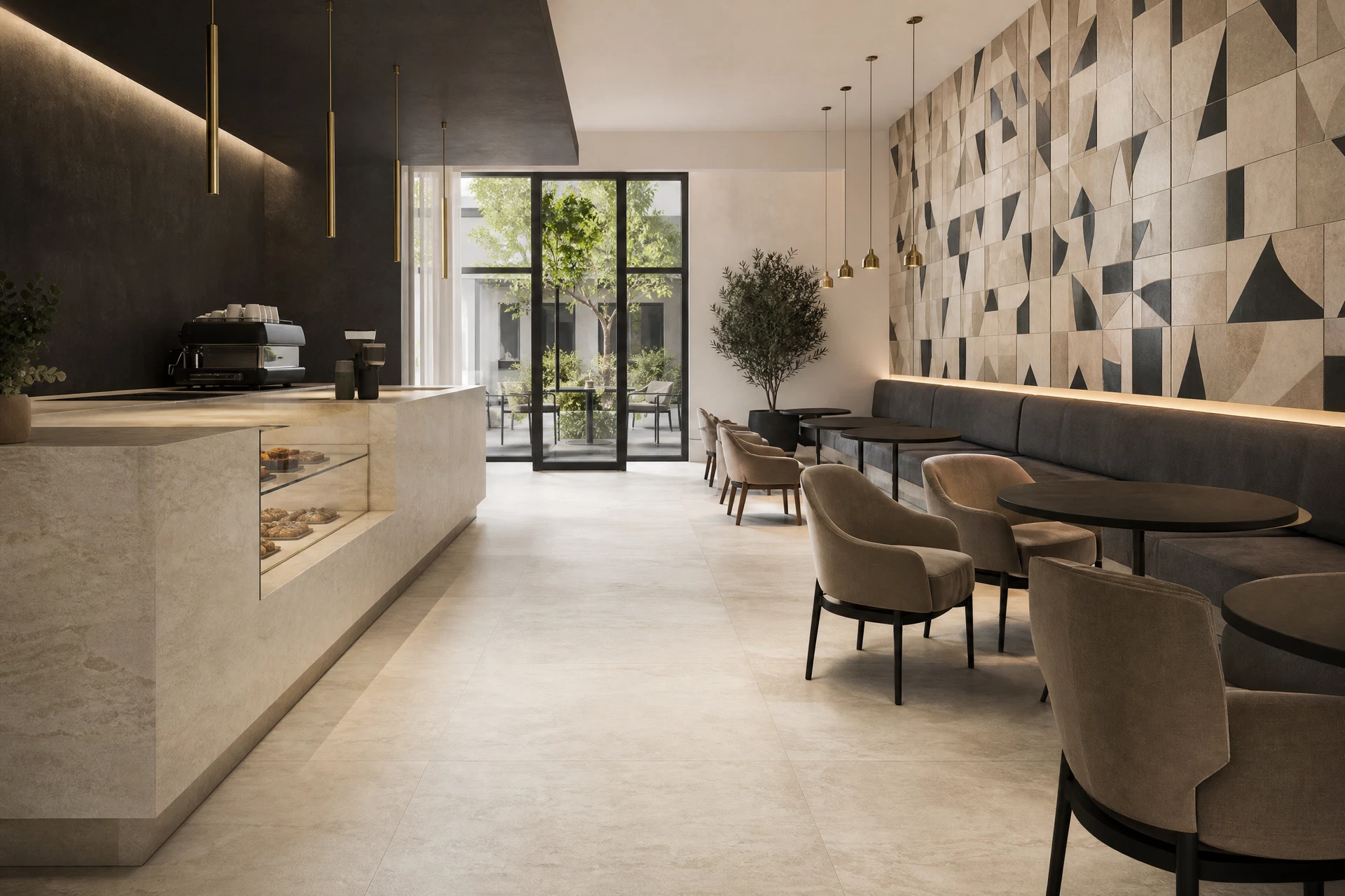 Commercial porcelain floor